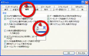 Excel2003のExcelのオプション